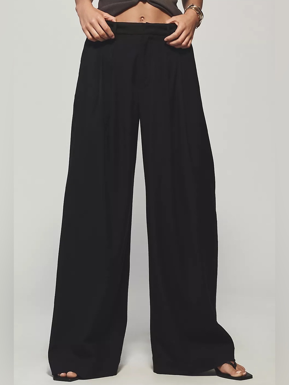 Anthropologie Maeve The Avery Pleated Wide-Leg Trousers Wool Edition